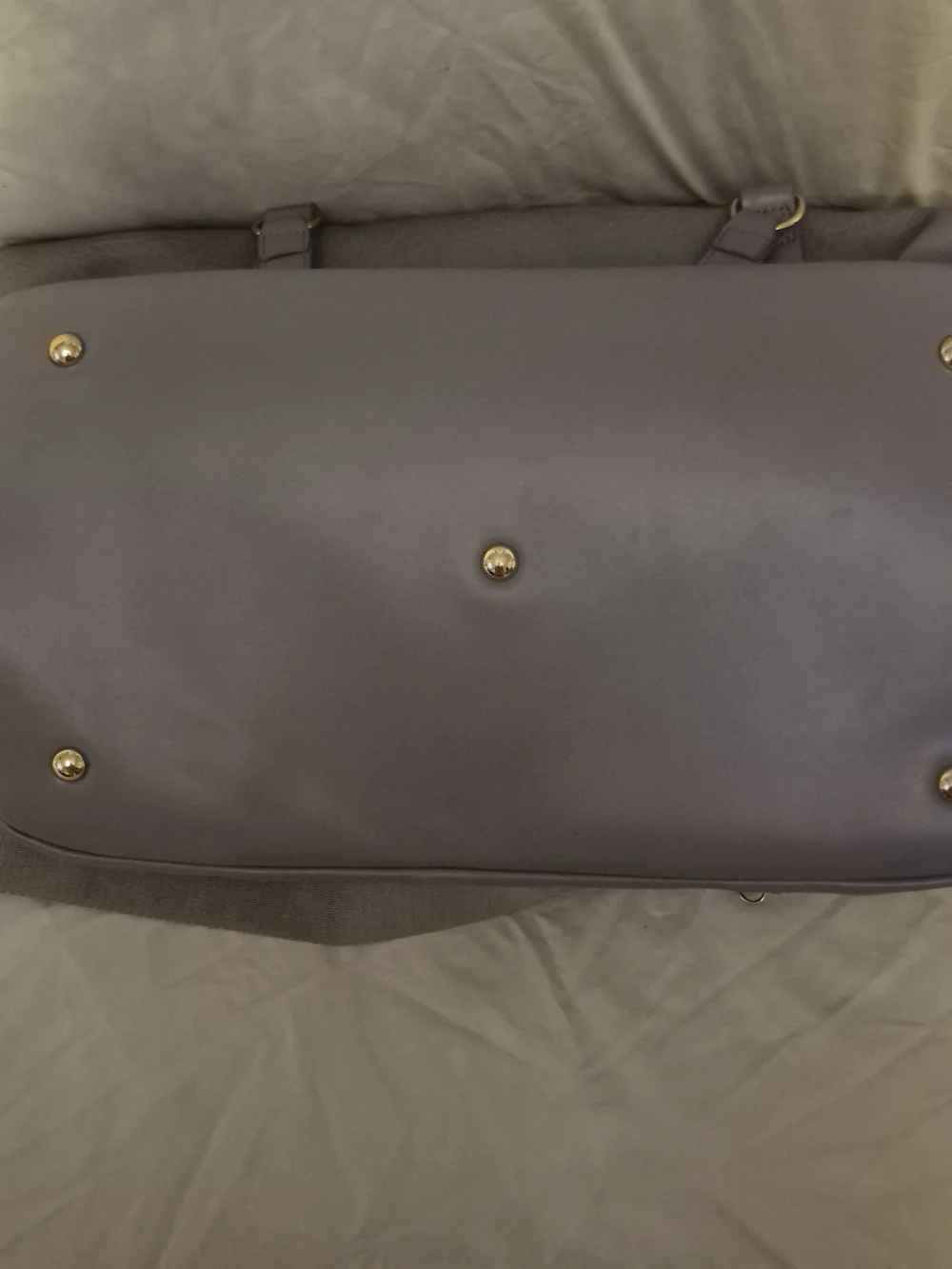 DKNY Taupe Leather Weekender Bag